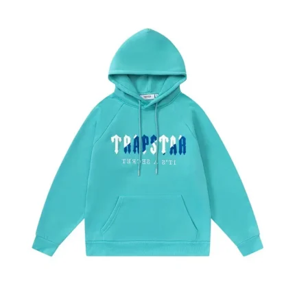 Trapstar White/blue Logo Blue Hoodie